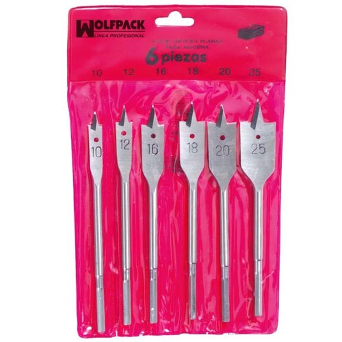 JUEGO BROCAS PLANAS MADERA 3P