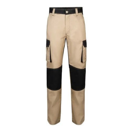 PANTALON BICOLOR BEIGE/ARENA/NEGRO