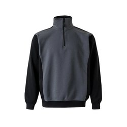 SUDADERA BICOLOR CREMALLERA GRIS/NEGRO