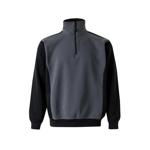 SUDADERA BICOLOR CREMALLERA GRIS/NEGRO