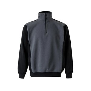 SUDADERA BICOLOR CREMALLERA GRIS/NEGRO