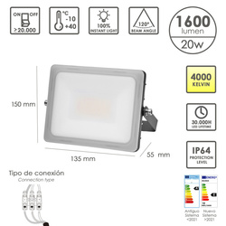 FOCO LED C/ASA 20W 4000K 1440L