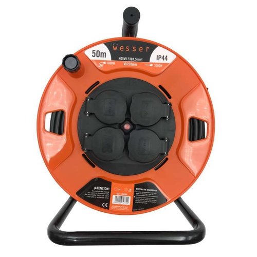 ENROLLACABLES WESSER 4 TAPAS IP44 3X1.5 MM  H05VV 50M