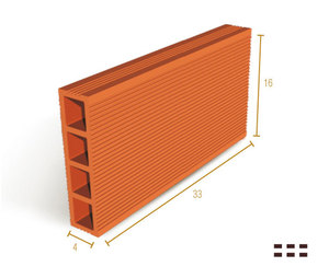 LADRILLO 4X16X33