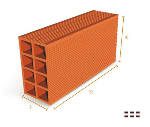 LADRILLO 9X16X33