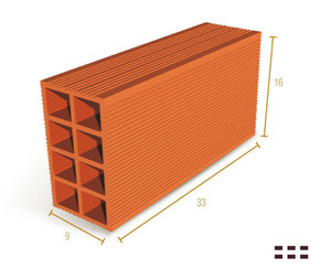 LADRILLO 9X16X33
