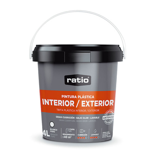 PINTURA PLASTICA INT/EXTERIOR RATIO 4 L
