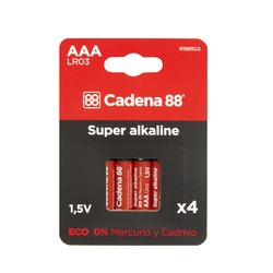 PILA ALCALINA AAA LR03 BL 4 CADENA 88