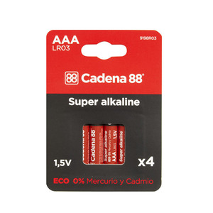 PILA ALCALINA AAA LR03 BL 4 CADENA 88