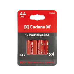 PILA ALCALINA AA LR06 BL 4 CADENA 88