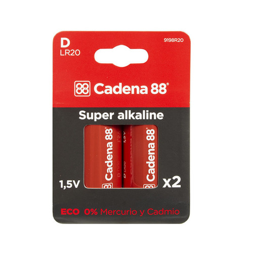 PILA ALCALINA D LR20 2 CADENA 88