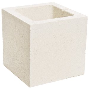 MEDIO BLOQUE LISO 20X20X20 BLANCO TASCA
