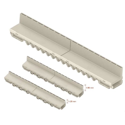 CANALETA CON REJILLA RANURADA PP OCULTA 13X100 H6 2 ODEM