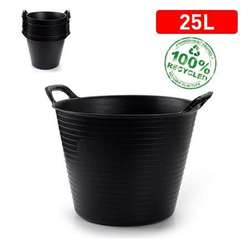 CAPAZO PLASTICO NEGRO 25 L