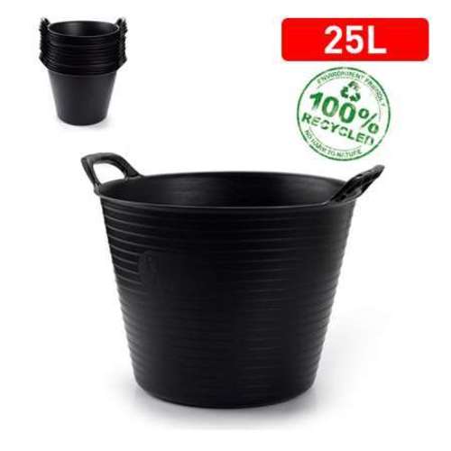CAPAZO PLASTICO NEGRO 25 L